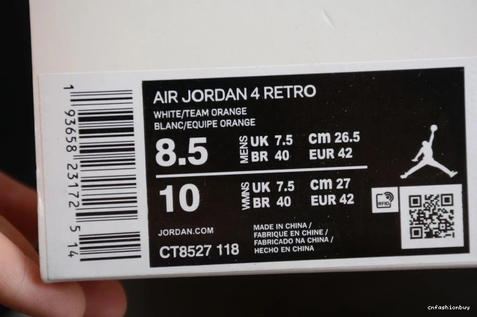 4 Jordan Team OrangeCT8527-118 Air 1213